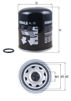 Air Dryer Cartridge, compressed-air system - AL 35 MAHLE