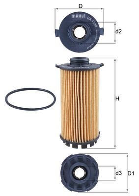 Oil Filter - OX 1218D MAHLE