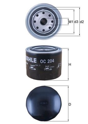 Filtro olio - OC 204 MAHLE