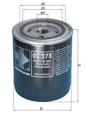 Oil Filter - OC 278 MAHLE