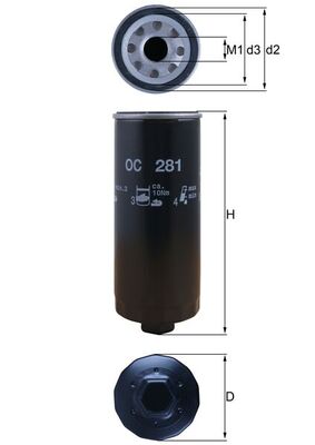 Filtro olio - OC 281 MAHLE