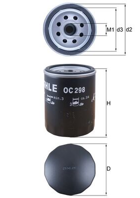 Filtro olio - OC 298 MAHLE