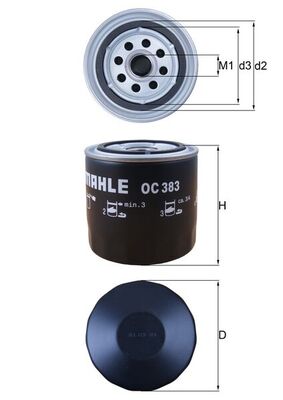 Oil Filter - OC 383 MAHLE