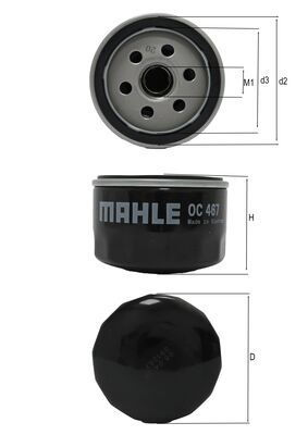 Filtro olio - OC 467 MAHLE
