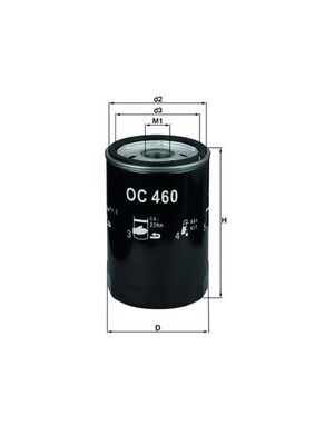 Filtro olio - OC 460 MAHLE