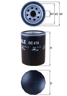 alyvos filtras - OC 478 MAHLE
