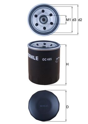 alyvos filtras - OC 495 MAHLE