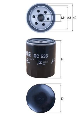 Oil Filter - OC 535 MAHLE