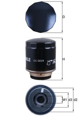 Oil Filter - OC 593/4 MAHLE