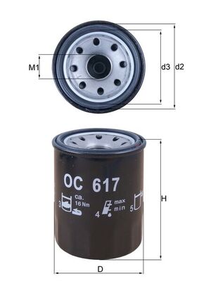 Oil Filter - OC 617 MAHLE