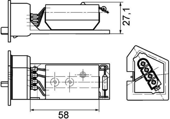 Resistor, interior blower - ABR 11 000P MAHLE