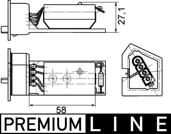 Resistor, interior blower - ABR 11 000P MAHLE