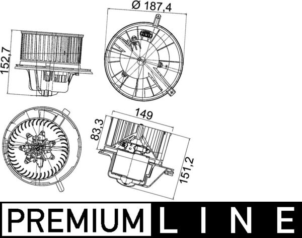 Ventilatore abitacolo - AB 148 000P MAHLE