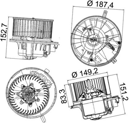Interior Blower - AB 149 000P MAHLE