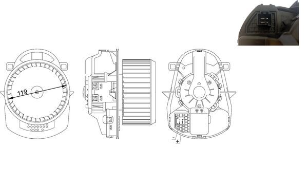 Ventilatore abitacolo - AB 258 000S MAHLE