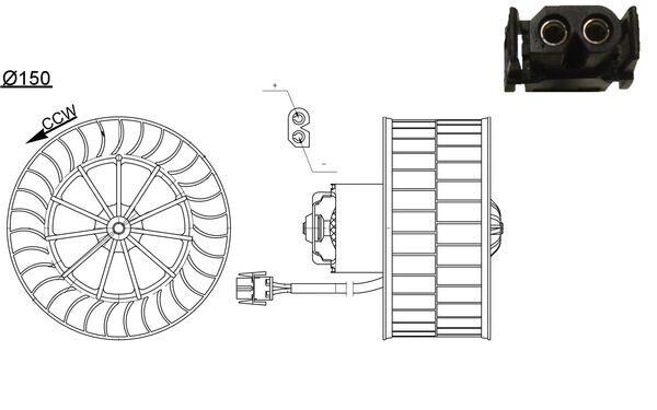 Ventilatore abitacolo - AB 44 000S MAHLE
