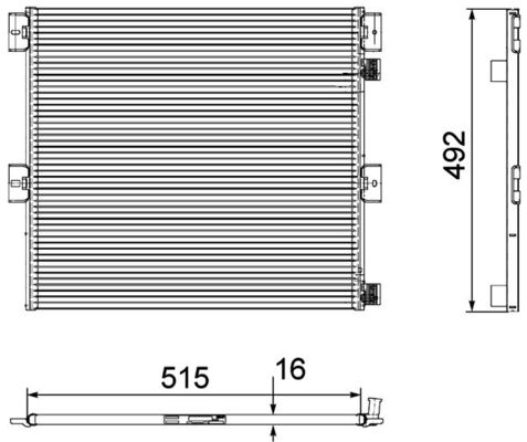 Condenser, air conditioning - AC 125 000P MAHLE