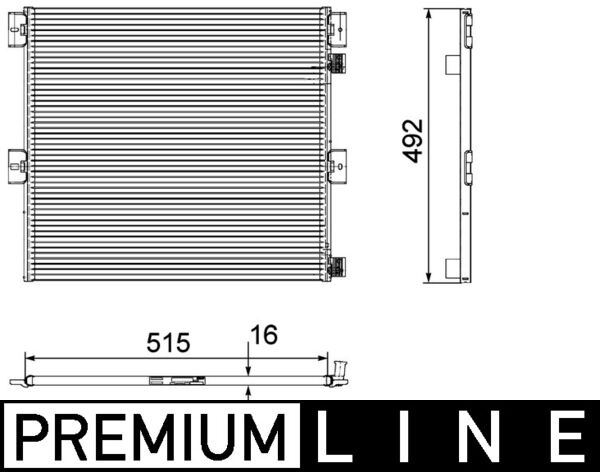 Condenser, air conditioning - AC 125 000P MAHLE