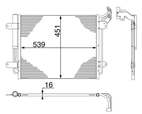 Condenser, air conditioning - AC 12 000S MAHLE