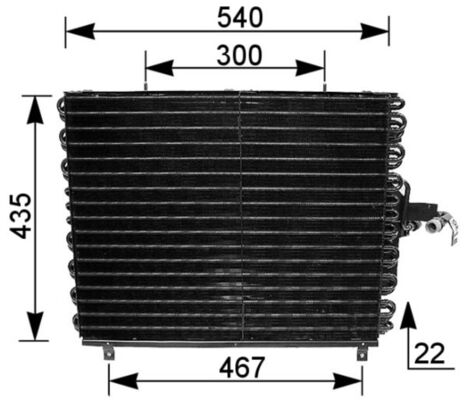Condenser, air conditioning - AC 166 000S MAHLE