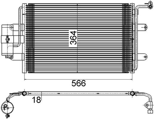 Condenser, air conditioning - AC 180 000S MAHLE