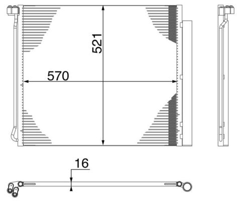 Condenser, air conditioning - AC 269 000S MAHLE