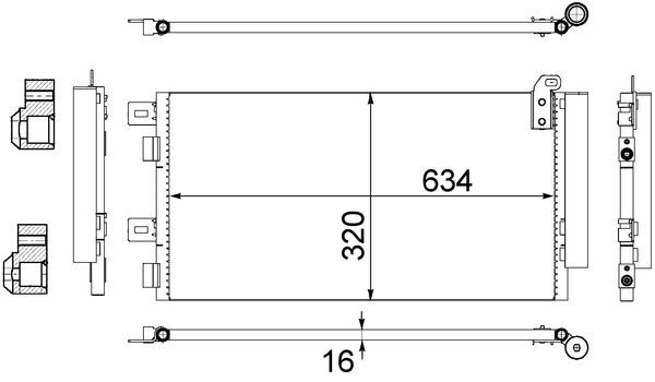 Condenser, air conditioning - AC 312 001S MAHLE