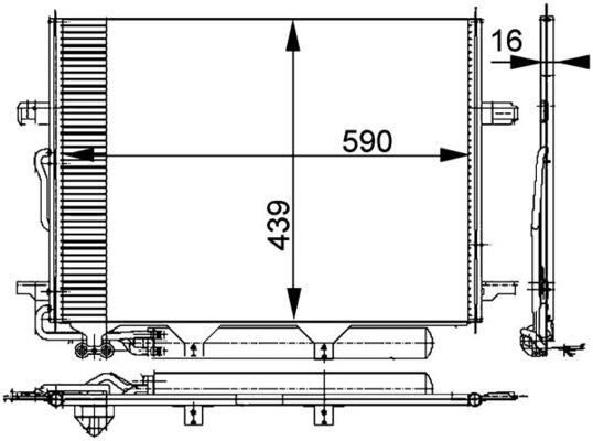 Condenser, air conditioning - AC 318 000P MAHLE