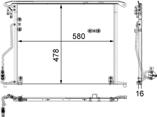 Condenser, air conditioning - AC 334 000S MAHLE