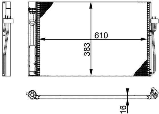 Condensatore, Climatizzatore - AC 345 000P MAHLE