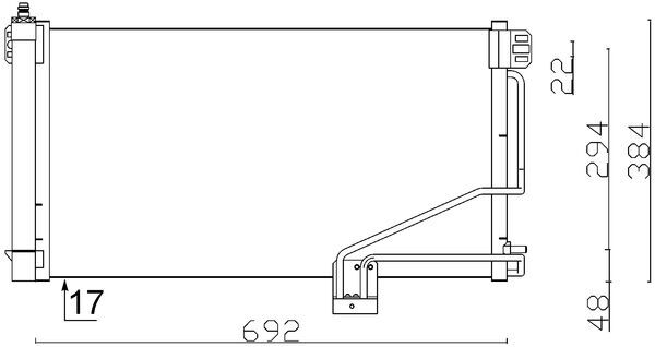 Condenser, air conditioning - AC 347 001S MAHLE