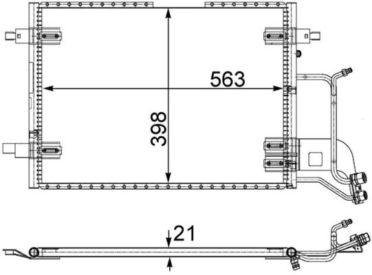 Condenser, air conditioning - AC 352 000S MAHLE