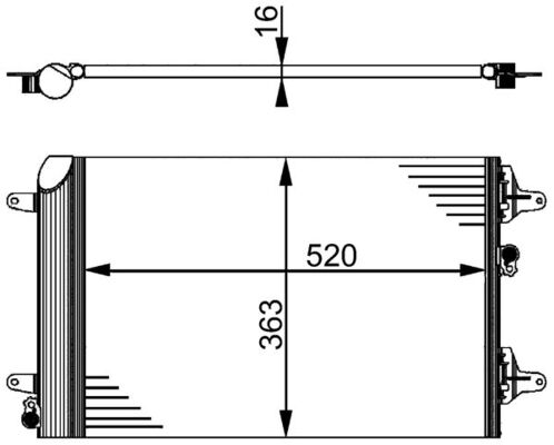 Condenser, air conditioning - AC 358 000S MAHLE
