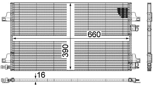 Condenser, air conditioning - AC 366 000P MAHLE