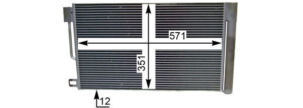 Condenser, air conditioning - AC 367 000P MAHLE