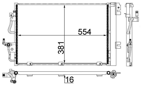 Condenser, air conditioning - AC 377 001S MAHLE