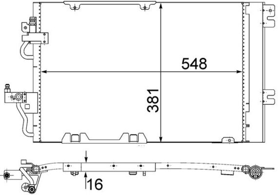 Condenser, air conditioning - AC 378 000S MAHLE