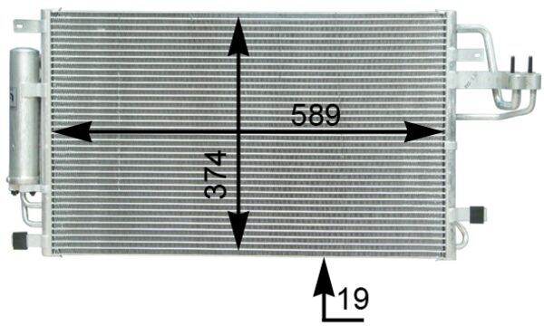 Condenser, air conditioning - AC 399 000S MAHLE