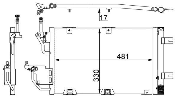Condenser, air conditioning - AC 400 000S MAHLE