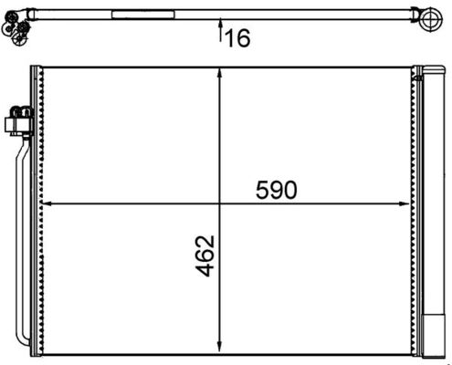 Condenser, air conditioning - AC 405 000S MAHLE