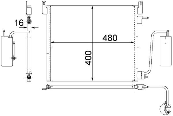 Condenser, air conditioning - AC 408 000S MAHLE
