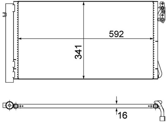 Condenser, air conditioning - AC 414 001S MAHLE