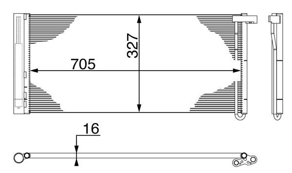 Condenser, air conditioning - AC 425 000S MAHLE