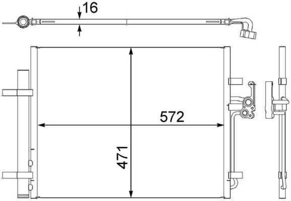 Condenser, air conditioning - AC 441 000S MAHLE