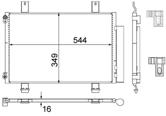 Condenser, air conditioning - AC 456 000S MAHLE