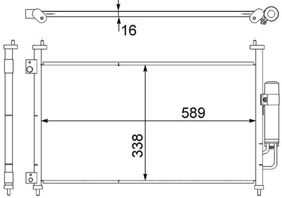 Condenser, air conditioning - AC 464 000S MAHLE