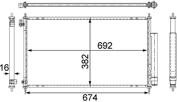 Condenser, air conditioning - AC 467 001S MAHLE