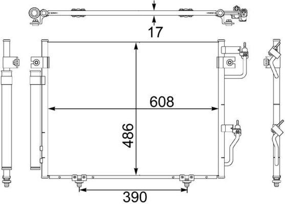 Condenser, air conditioning - AC 475 001S MAHLE