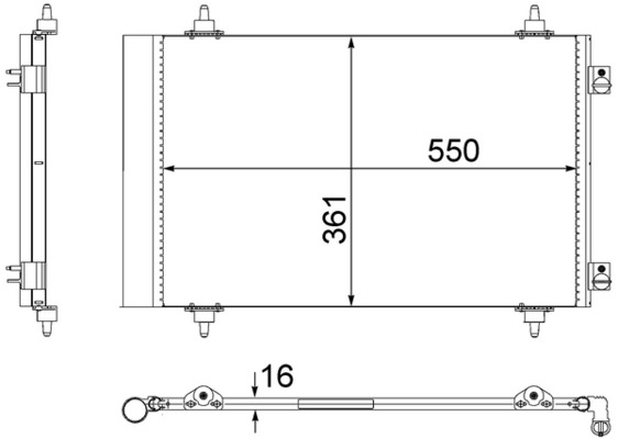 Condenser, air conditioning - AC 487 000S MAHLE