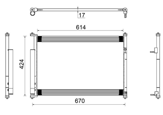 Condenser, air conditioning - AC 490 000S MAHLE